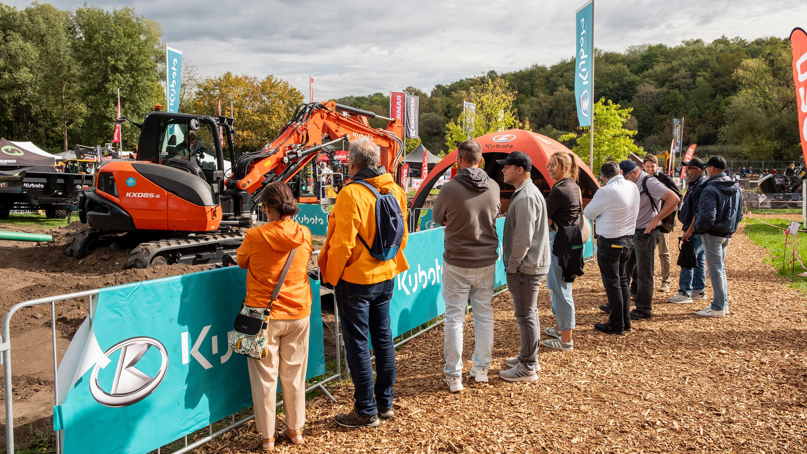 Visitors experiencing an excavator in the Demonstration Area